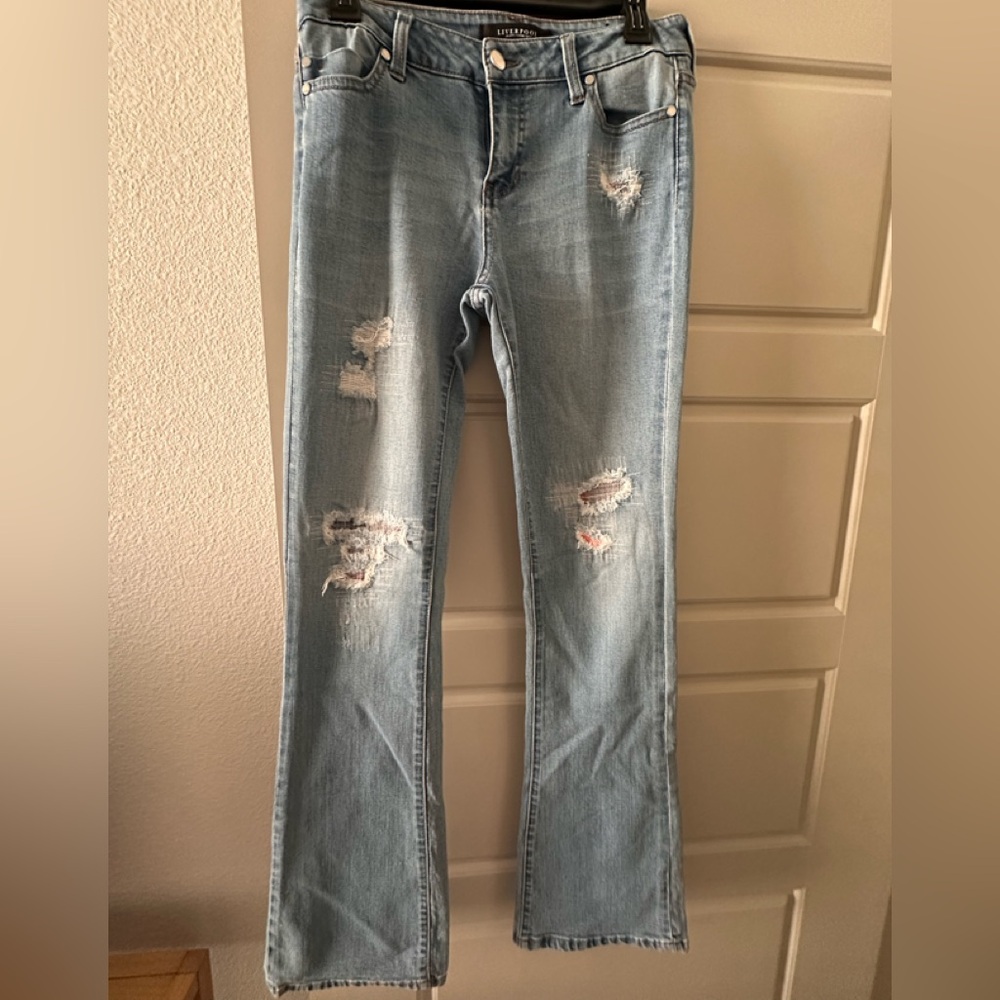 Liverpool Jeans Company Light Blue Distressed Boot cut  Leg Jeans